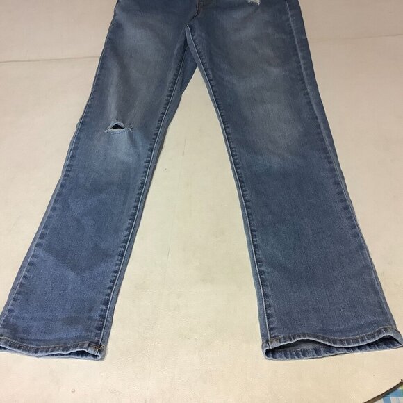 Girl's Levi Strauss Denim Blue Jean Bib Overalls Distressed Size  Reg  14 - Picture 7 of 9